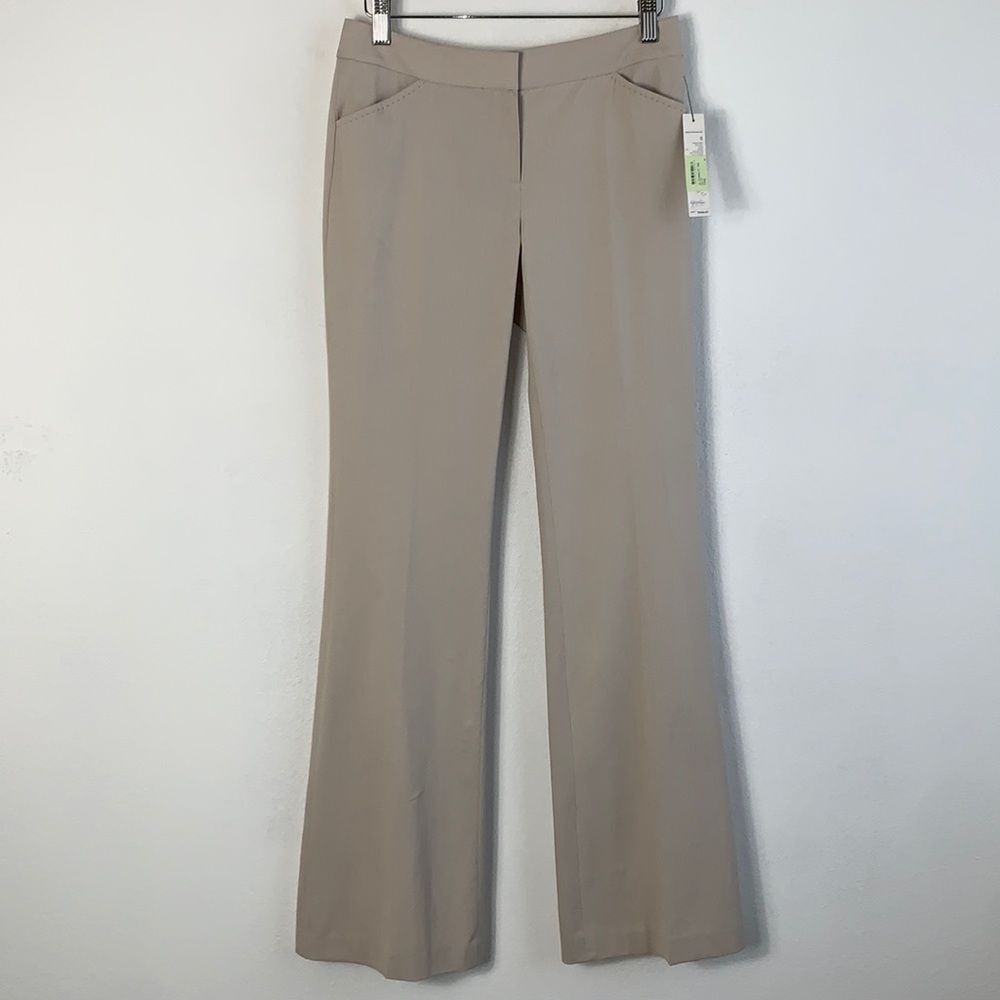 NWT Elie Tahari Theora Stone Beige Trouser Dress Pants Sz 0